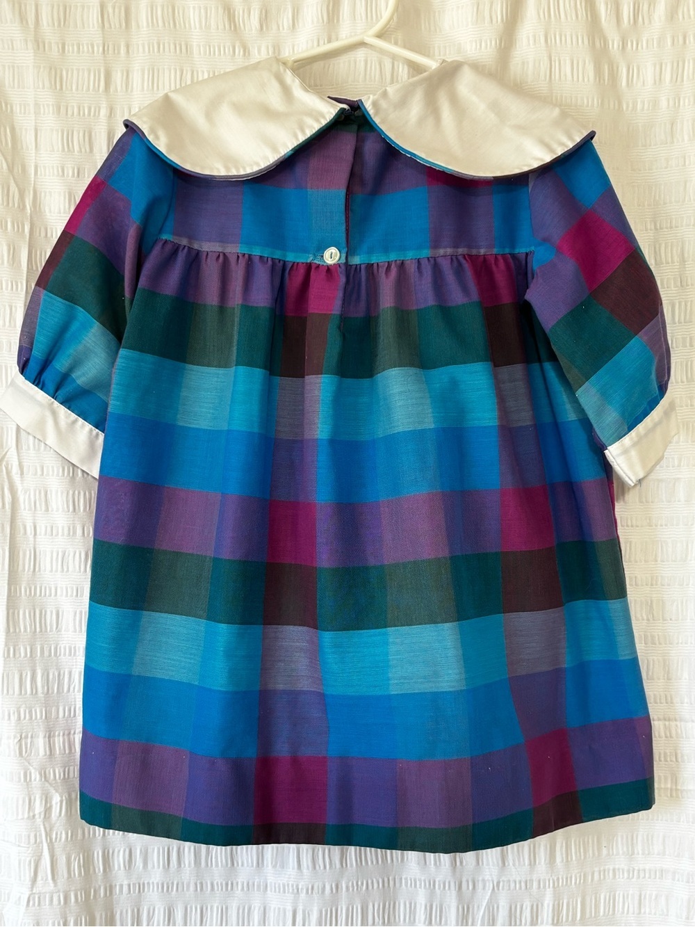 Vintage Jewel Plaid Dress with White Collar Size 6 - Picture 7 of 7